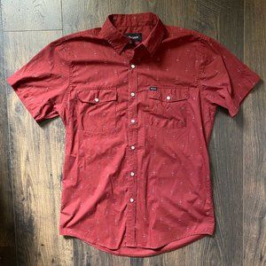 Brixton Burgundy Red Southwestern Western Snap Button Up Shirt Medium